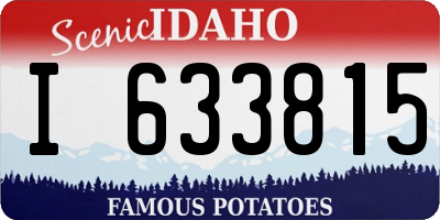 ID license plate I633815