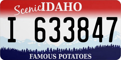 ID license plate I633847
