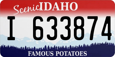 ID license plate I633874