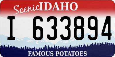 ID license plate I633894