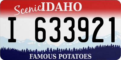 ID license plate I633921