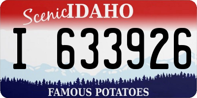 ID license plate I633926