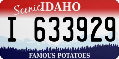 ID license plate I633929