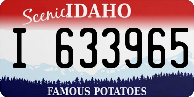 ID license plate I633965
