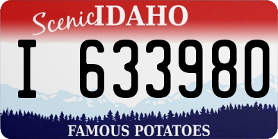 ID license plate I633980