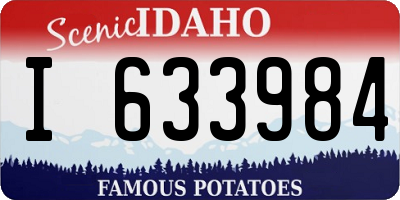 ID license plate I633984