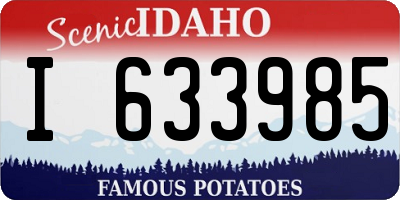 ID license plate I633985