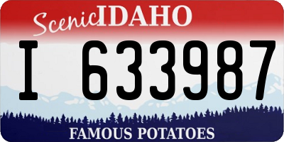 ID license plate I633987