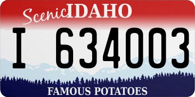 ID license plate I634003