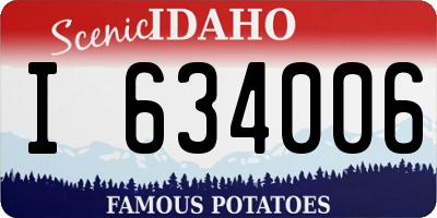 ID license plate I634006