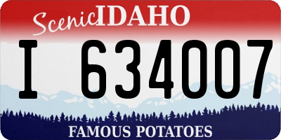 ID license plate I634007