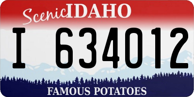ID license plate I634012