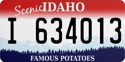 ID license plate I634013
