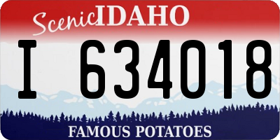ID license plate I634018