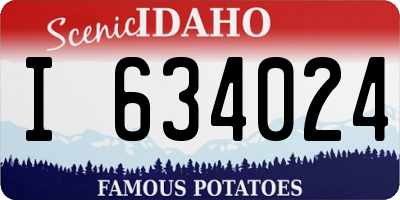 ID license plate I634024