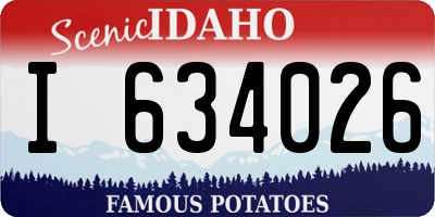 ID license plate I634026