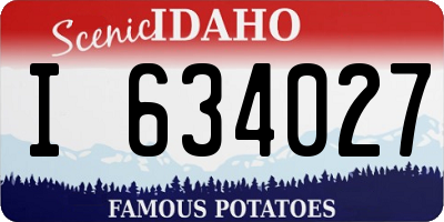 ID license plate I634027