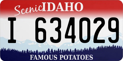 ID license plate I634029