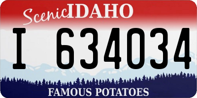 ID license plate I634034