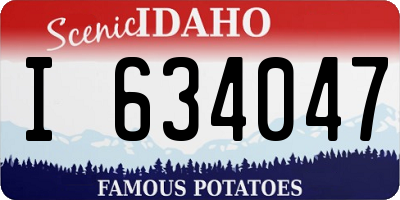ID license plate I634047