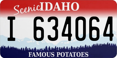 ID license plate I634064