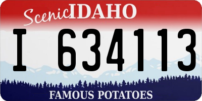 ID license plate I634113