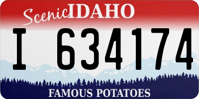 ID license plate I634174