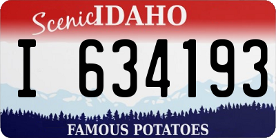 ID license plate I634193