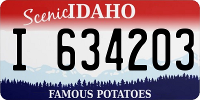 ID license plate I634203