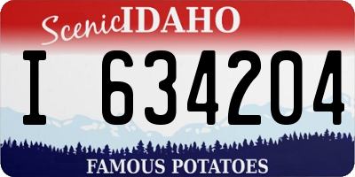 ID license plate I634204