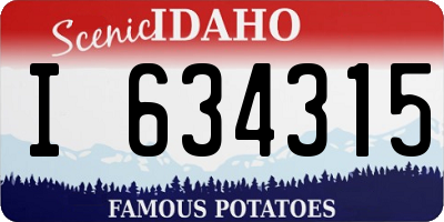 ID license plate I634315