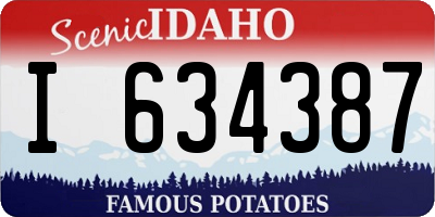 ID license plate I634387