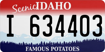 ID license plate I634403