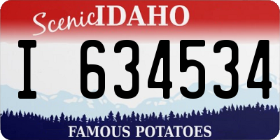 ID license plate I634534