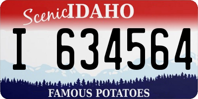 ID license plate I634564