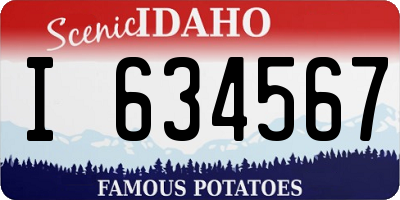 ID license plate I634567