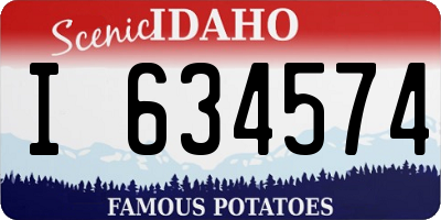 ID license plate I634574