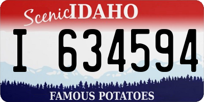 ID license plate I634594