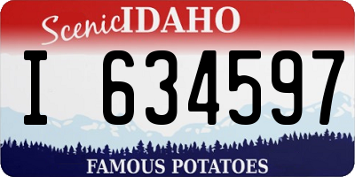 ID license plate I634597