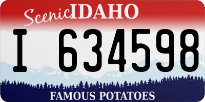 ID license plate I634598