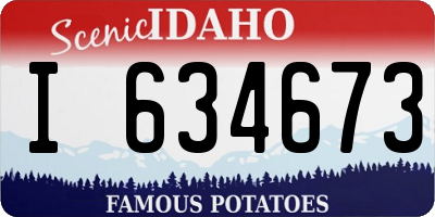 ID license plate I634673