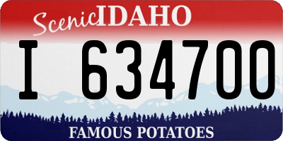 ID license plate I634700