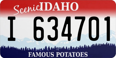 ID license plate I634701