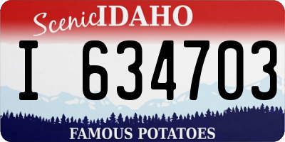 ID license plate I634703