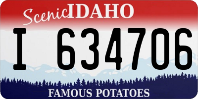 ID license plate I634706