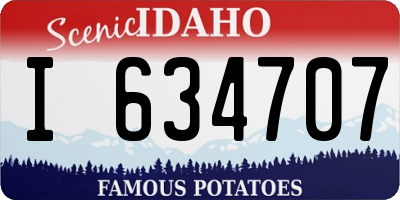 ID license plate I634707