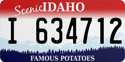 ID license plate I634712