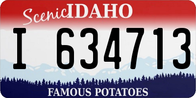 ID license plate I634713