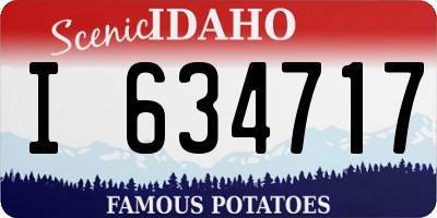 ID license plate I634717