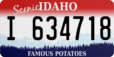 ID license plate I634718